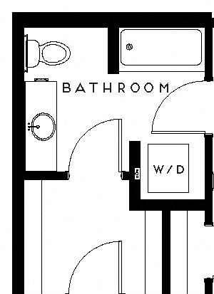 B1 1 Bed 1 Bath Floor Plan B1 1 Bed 1 Bath Floor Plan at The Maven on Broadway, Minnesota